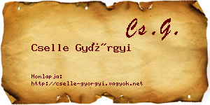 Cselle Györgyi névjegykártya